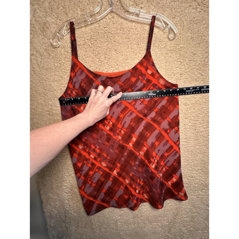 CABI Tank Top Shell Sz M Red Printed Layering‎ Adjustable Career Business Casual - Picture 16 of 16